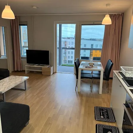 شقة Aurinkolahti Modernlux Sleeps 3 Heated Ev Parking Balcony *
