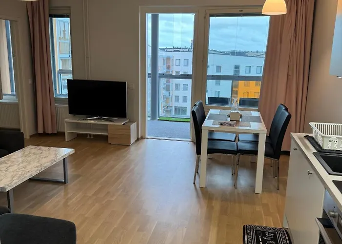 شقة Aurinkolahti Modernlux Sleeps 3 Heated Ev Parking Balcony *